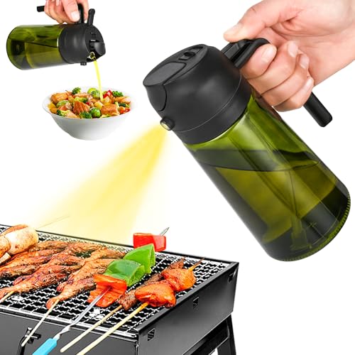 LEIDU Kitchen Maiden 2 In 1 Oil Dispenser, Kitchenmaiden 2-in-1 Oil Dispenser and Oil Sprayer,16 oz Olive Oil Dispenser Bottle, Olive Oil Dispenser & Oil Sprayer For Kitchen
