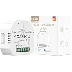 Interruptor Persiana Wifi Sin Neutro MOES ZigBee RF433 Módulo de interruptor de cortina inteligente para persianas enrollables motorizadas eléctricas Motor obturador Disponible Smart Life APP Control, Concentrador Tuya ZigBee requerido