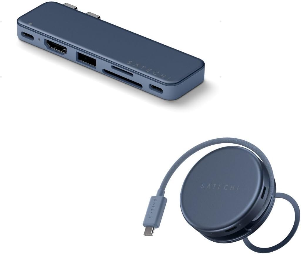 SATECHI Bundle Hub USB-C OntheGo 5 en 1 y Hub USB-C Snap 6 en 2 (Índigo) Bundle
