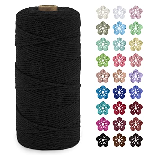 LEREATI Macrame Cord 2mm x 200m, Thick Macrame Rope Natural Cotton Rope Craft String
