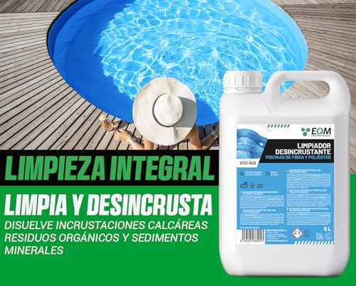 Miniatura 2 de Eqm - Eco-502 - Limpiador Desincrustante Piscinas Fibra-Poliéster - 5l - Limpieza Del Vaso, Bordes Y Línea De Flotación - Elimina Todo Tipo De Incrustaciones