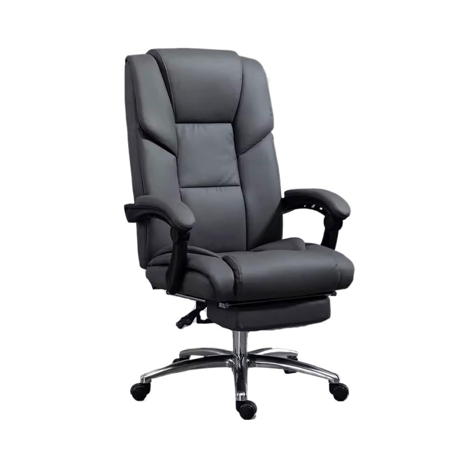 HTTGDGDH Ergonomic High Back Swivel Executive Office Chair - Adjustable Armrests Modern Gray Design For Home & Study Comfortable & Stylish Office Furniture,Gris