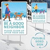 MORGENLICHT Clean Up After Your Dog 12' x 9' Yard Sign, No Pooping Dog Lawn Signs with Metal Wire...