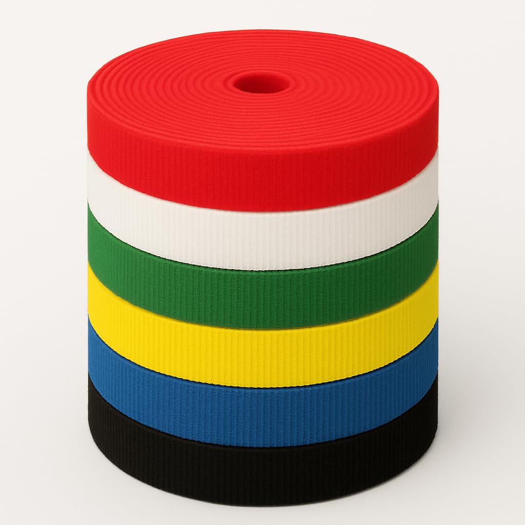 ADAPTOLL Cırt Cırt Sabitleyici Kablo Düzenleyici 5 metre x 1cm Kanca ve Döngü Kayışları, Tekrar Kullanılabilir, Çift Taraflı Kanca Rulo Düzenleyici Kayışlar, Bağlama Bandı (Sarı)