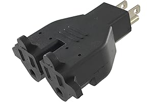 Conntek Y Male Plug Adapter U.S. 3 Prong Male Plug to Two...