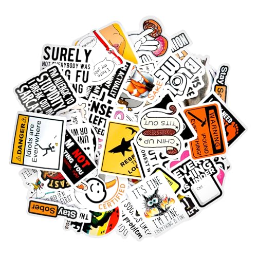 Hopzab 130 PCS Funny Meme Stickers Waterproof PVC Vinyl Stickers for Adults Sarcastic Snarky and Dark Comedy Decals No Repeats for Laptop Water Bottles and More