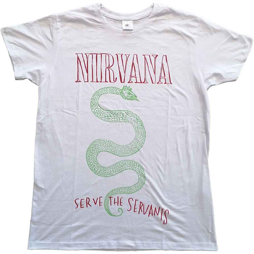 Nirvana Serve The Servants Official Tee T-Shirt Mens Unisex (Large) White