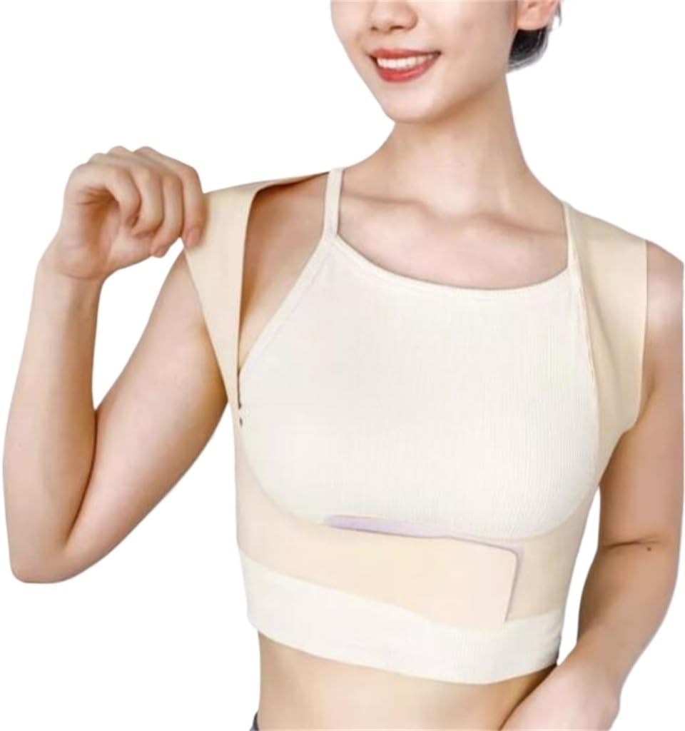 Forward Hunchback Orthotics Women's Back with Chest -Thin No Trace Invisible Shoulder Buckle(Large)