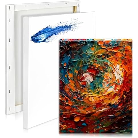 DLOnline 3 Packs Canvas for Painting 11x14x0.59 in, 100% Cotton Painting Canvas, Primed White Canvases, Blank Stretched Canvas, Art Canvas Boards for Acrylic Paint, Oil Cover