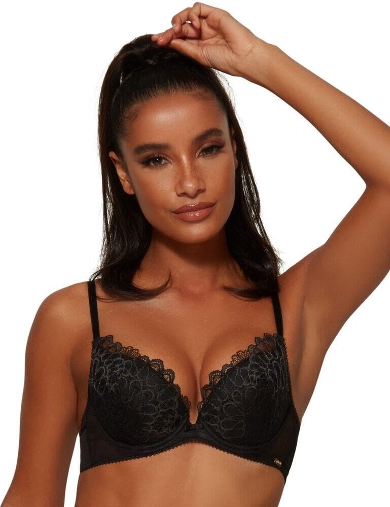 Gossard Swirl Padded Plunge Bra Black 32E