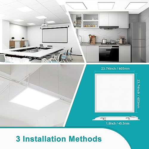 Image of 8 Pack 2x2 LED Flat Panel Light - 2x2 LED Flat Panel Light 5000K 4000K 3000K Selectable & 0-10v Dimmable, 20W 30W 40W 2x2 LED Drop Ceiling Light Troffer Lay in, 100-277Vac, ETL Listed