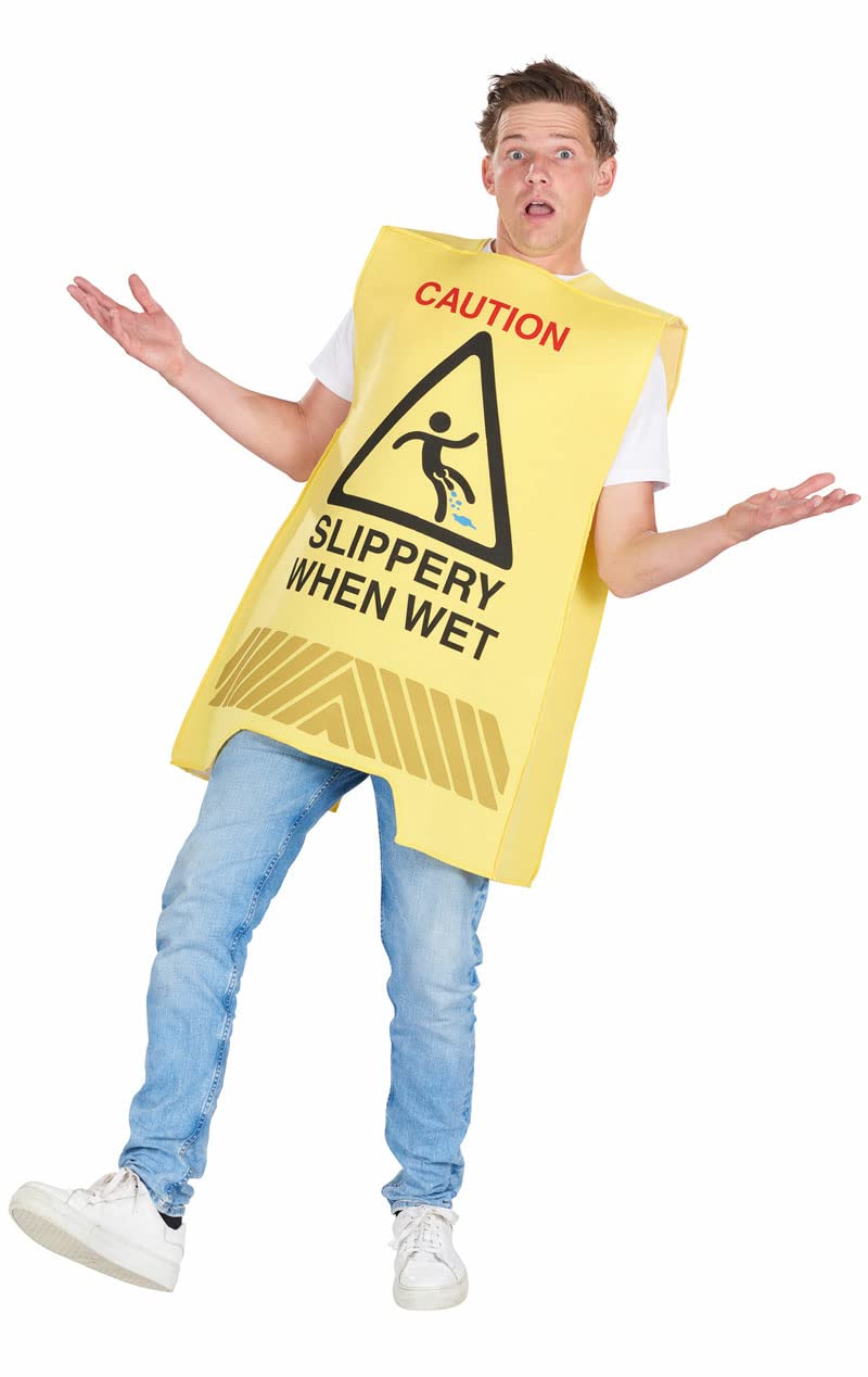 ORION COSTUMES Men's Adult Slippery When Wet Sign Novelty Fancy Dress Costume
