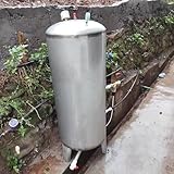 60 100 160 200 250 300 L Vertical Well Water Storage Tank, 304 Stainless Steel Pressure Tank for Outdoor Use, for Wells/Industrial Cleaning/Garden Watering Pressurized Tanks(160L/42.3Gal(95x50cm))