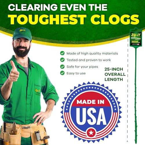 The original Zip-It Hair Clog Remover 25-inch Overall Length Drain Snake Cleaner (3-Pack), Unclog Your Sink, Shower, & Tub Drain In Seconds – Non-toxic, Made in the USA - Image 6