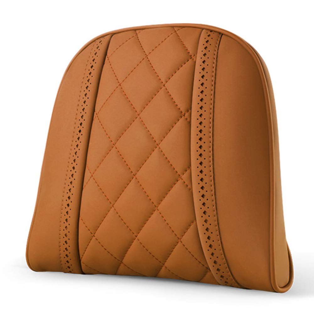 ZXCVB Cuscino per Poggiatesta per Seggiolino Auto Poggiatesta da Viaggio per Auto Poggiatesta per Collo in Pelle Regolabile in Pelle PU per Supporto per Collo da Viaggio,Yellow-backrowpillow