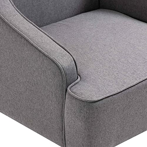 Mojay Mid-Century Accent Chair, Modern Linen Living Room Sofa Chair,Comfy Bedroom Reading Chair With Wooden Legs #TOP6