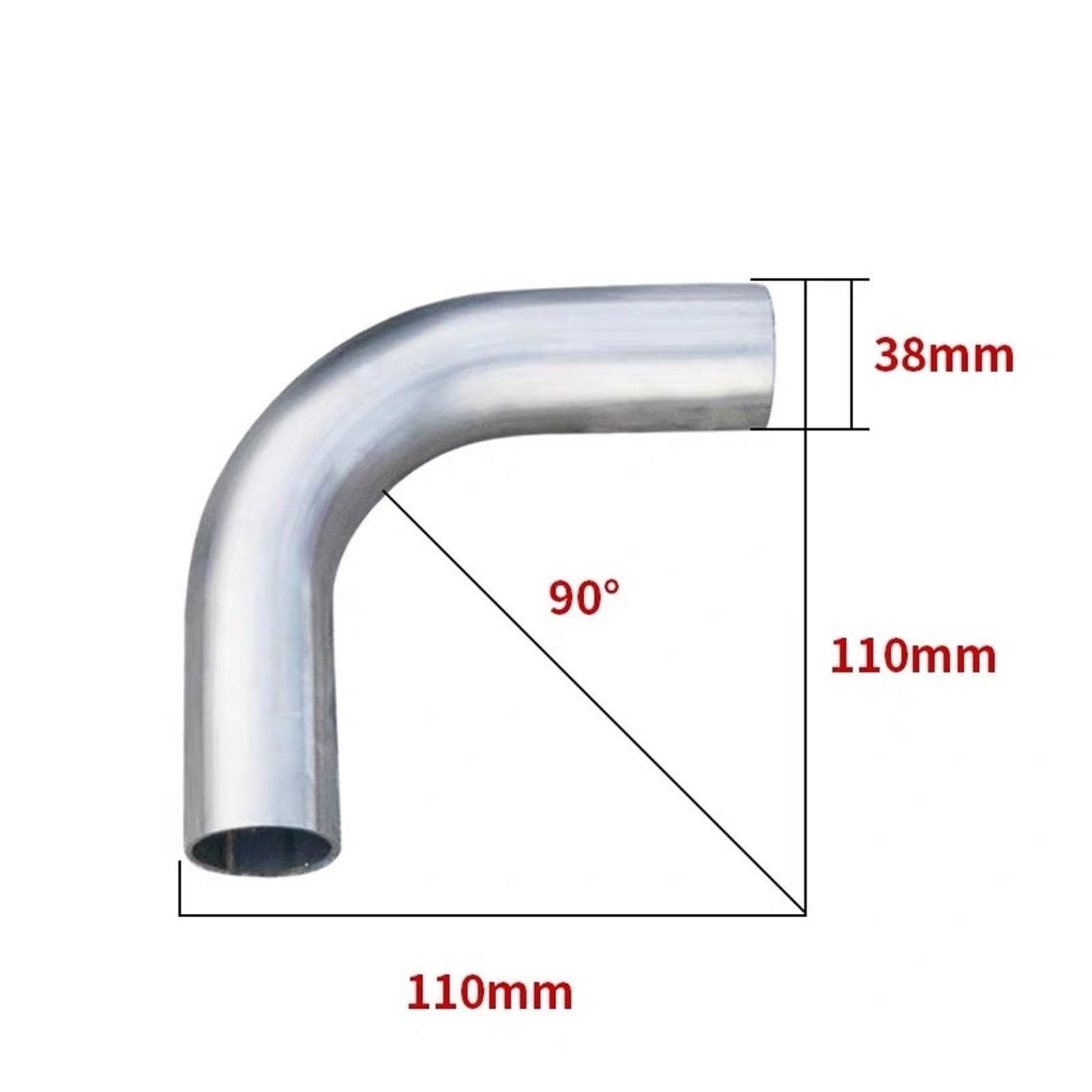 Coude en acier inoxydable 304 soudé sans soudure, diamètre extérieur à 90 degrés, joint coudé long(38mm)