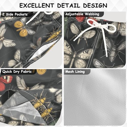 Pigsaly Boys Swim Trunks Various Insects Beetles Boys Board Shorts Swimsuit Swimwear Summer Bathing Suit 2T Multicolor3