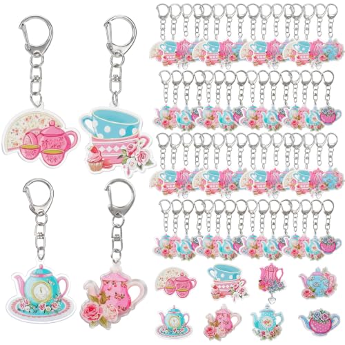 Porte-clés théière florale vintage : le cadeau invité idéal pour les femmes - Lot 72