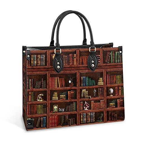 64HYDRO Book Lover Bookshelf Women Handbag Shoulder Bag - Travel Work Leather Bag - TTAZ2210012Z