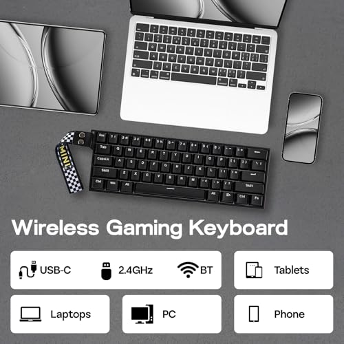 Image of EPOMAKER Aula MINI60 HE Hall Effect Gaming Keyboard, 2.4GHz /BT, 8K Hz Polling, SOCD & DKS, Adjustable Actuation & Fast Trigger, PBT Keycap, 60% Wireless Mechanical Keyboard for Win /Mac (Standard)