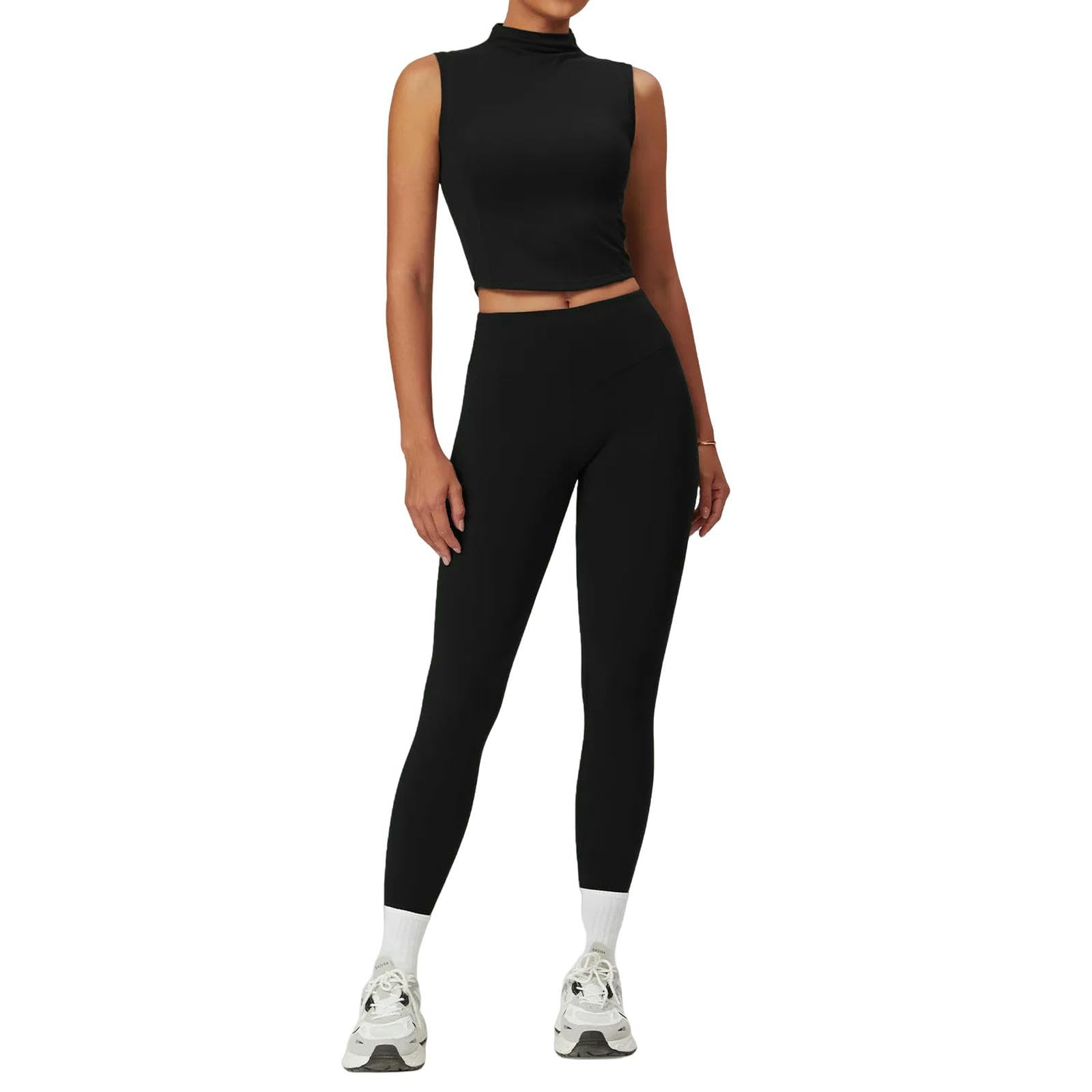 bielizna modelująca joga odzież na siłownię odzież sportowa kostiumy do jogi dla kobiet fitness dresy z krótkim rękawem biustonosz sportowy legginsy na siłownię, Czarny zestaw-2, L