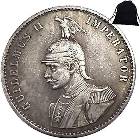 FKaiYin 1891 Historical Hand Carved Vintage Germany Coin-Roman Commemorative German Old Coin - European Coin + KaiKBax Bag - Teaching Tool for Kids Future experience Cover