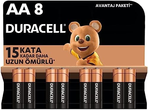 Duracell AA Alkalin Kalem Pil (8'li paket) 1,5 V LR6/MN1500 - Görsel 1