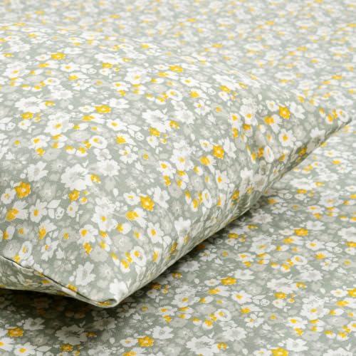 Image of Haus & Kinder Single Bedsheet for Single Bed with Pillow Cover Pure Cotton 186 TC | Soft & Silk Bedsheet for Single Bed |58 x 98 Inches - Verdant Whispers of Giverny