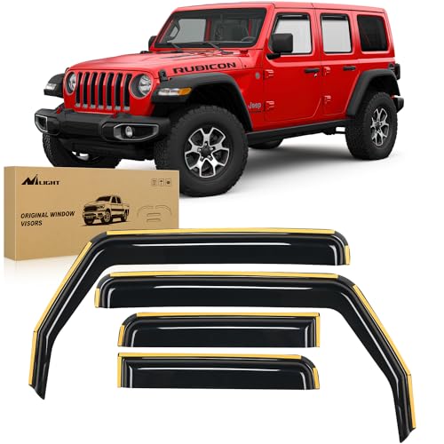 Nilight Window Visor Compatible with Jeep Wrangler JL/Gladiator 2018 2019 2020 2021 2022 2023 2024...