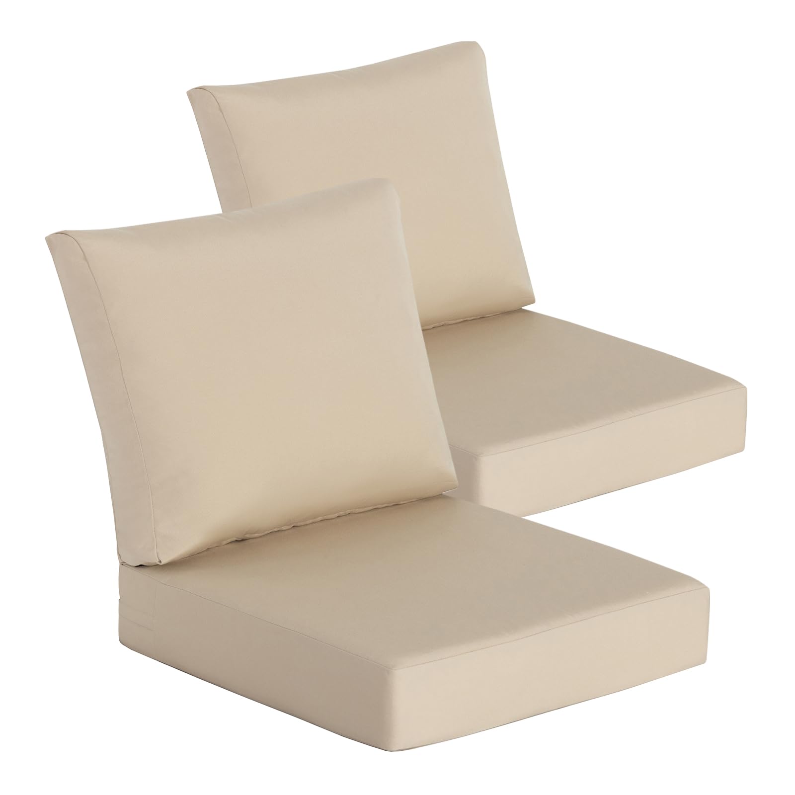 Photo 1 of Goodgoods 24 x 24 Sunbrella Outdoor Patio Deep Seat Cushions 2-Pack, Fade-Resistant & Water-Resistant Furniture Chair Cushions with 30D High-Resilience Foam for Sofa, Antique Canvas Beige