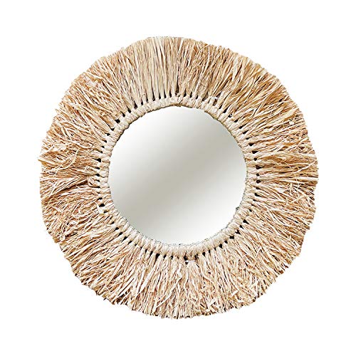 INDA-Exclusiv Espejo de pared XL Bast redondo espejo decorativo espejo espejo decorativo espejo redondo diámetro 55 cm Cover