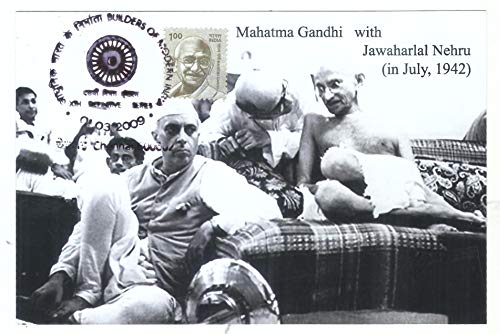 INDIGOCREATIVES Indigo Creatives Mahatma Gandhi With Pandit Jawaharlal Nehru and Sardar Vallabhai Patel July 1942 Satyagraha Andolan Photo With Max Card