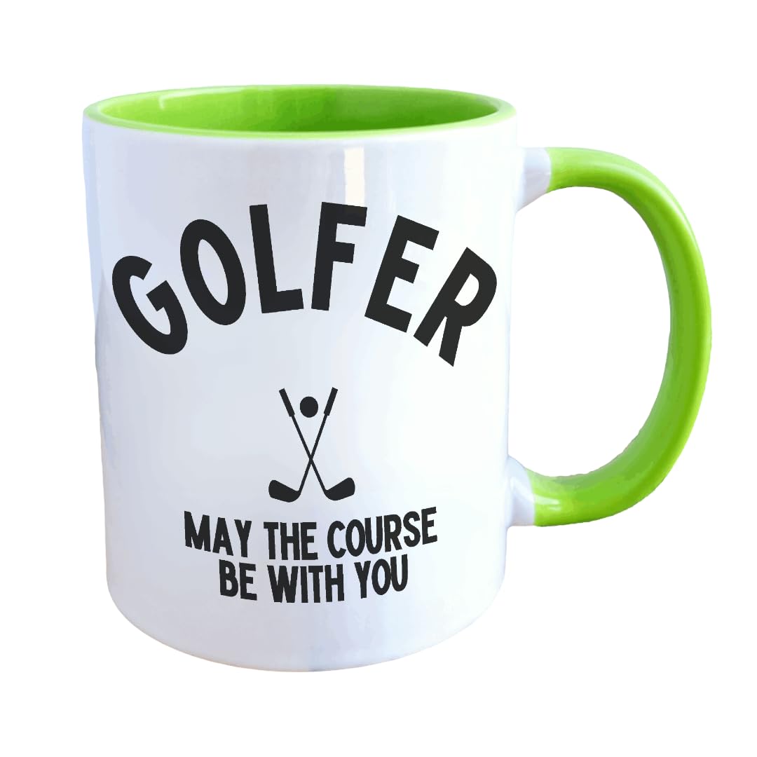 Worry Less Design Funny Golf Mug, 330ml Ceramic Coffee Cup, Golf Gifts for Men, Presents for Golfers
