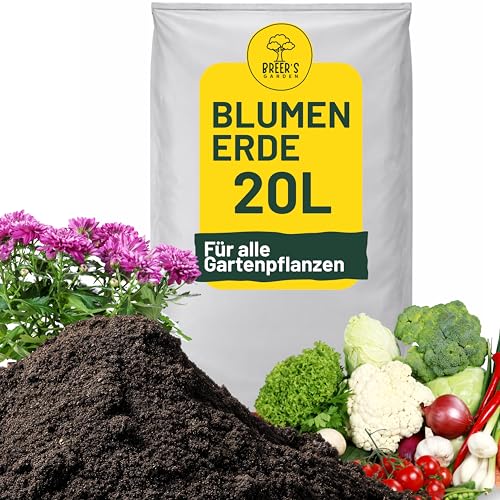 Blumenerde 20 Liter Universalerde für Zimmer- & Balkonpflanzen Nährstoffreich Strukturstabil & Wasserspeichernd Torfreduziert Für kräftiges Wachstum & gesunde Wurzeln