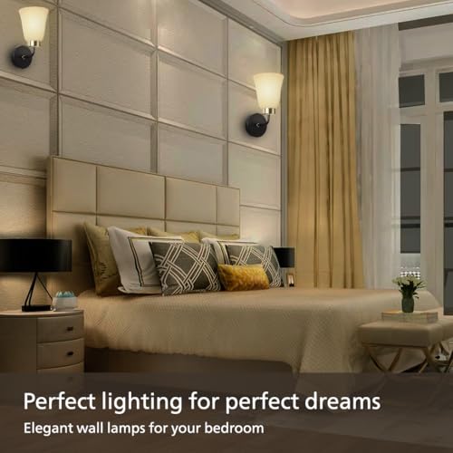 Image of PHILIPS Trumpet Black & Brass Wall Light | Decorative Indoor Wall Lamp For Bedroom & Hall | Bulb Base : E27 (Bulb Not Included)
