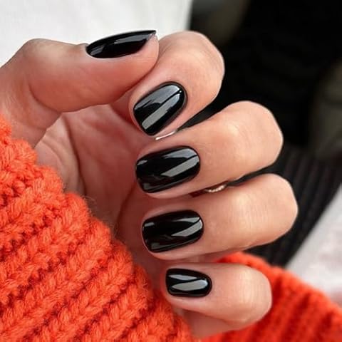 DMQ Black French Tip Press on Nails Cover