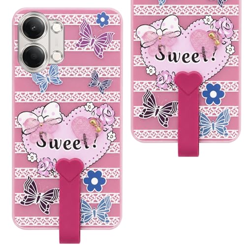 Image of Jkobi Back Cover Case for Vivo Y11 | Vivo Y21 5G (3D Cute Heart Strap Holder | Camera Protection | Designer Girls Print)