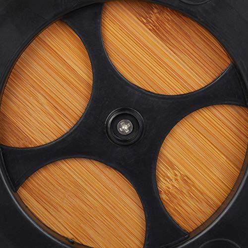 Relaxdays Makeup Organiser, Bamboo, 360° Rotatable, Round, For Brush, Lipstick & Cosmetics, Pen Holder, D: 20cm, Natural