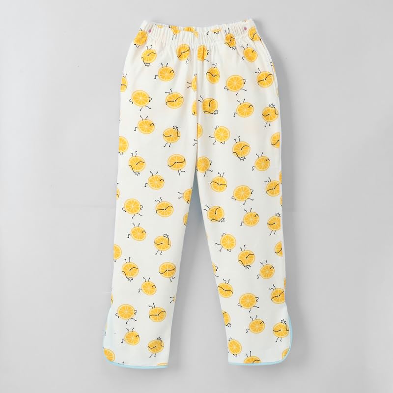 Image of Girls Premium Cotton Full Sleeves Printed Nightsuit Set | Collar Style Night Dress for Girls | Soft & Breathable Pajama Set | Trendy Kids Sleepwear & Nightwear