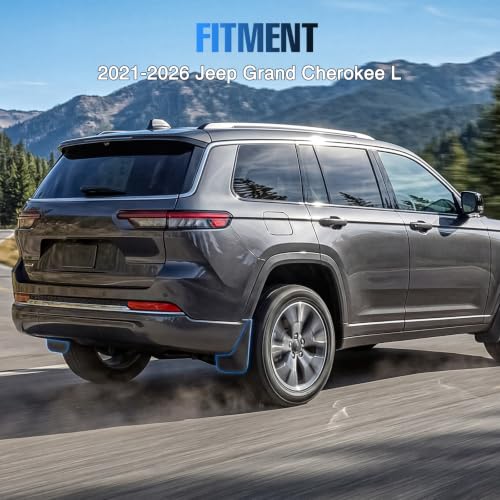 Image of Nilight Mud Flaps Splash Guards for Jeep Grand Cherokee L 2021-2026 | No Drilling Precision Fit, Heavy Duty All Weather Protection, Front & Rear Set