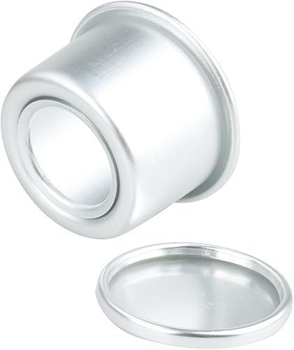 Miniatura 4 de JEATHA Molde redondo de pudín de 2 pulgadas, tazas de aluminio para hornear, caja de molde de magdalena, herramienta para hornear profunda con parte