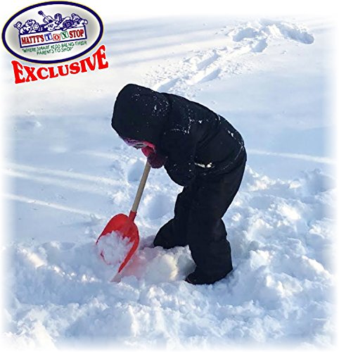 Matty's Toy Stop 28" Heavy Duty Wooden Snow Shovels With Plastic Scoop & Handle For Kids - 2 Pack (Red & Blue Swirl) #TOP6