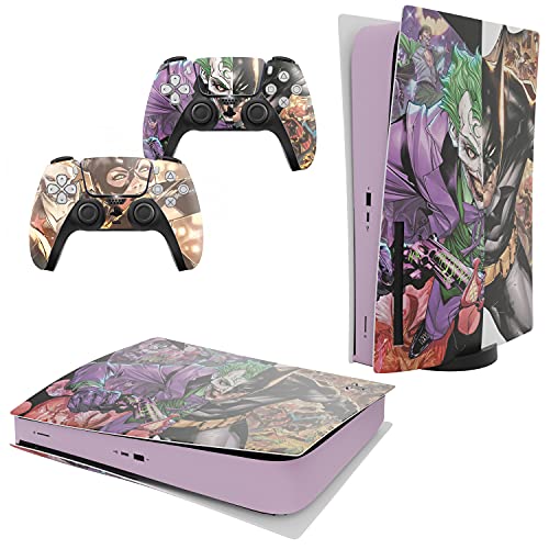 MULINSEN, PS5 Skins Set Stickers Scratch Resistant Bubble-Free Protectors Decal Covers for Playstation 5 Console and Controllers Accessories (Disk Edition, Style)