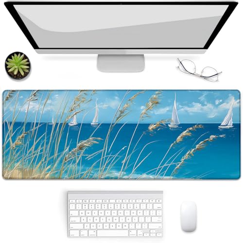 Tapis de souris gaming bleu 80x30cm en caoutchouc antidérapant