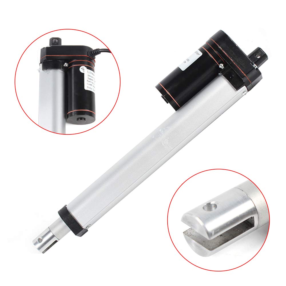 Attuatore lineare da 24 V, portata 1500 N e hub da 200 mm, motore CC da 40 W (≤ 50 dB), protezione IP54, per mobili/sanitari
