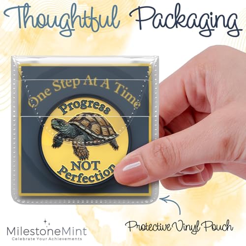 affirmation sobriety coin  inspirational aa chip medallion  perfect sobriety gifts for sober men amp women in recovery  sober gifts for anniversary month or year  3d turtle design