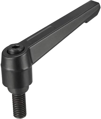 Miniatura 31 de uxcell M8 x 0.630 in Mango de palanca de sujeción ajustable Rosca Botón de trinquete macho roscado Perillas roscadas Manijas de tornillo giratorio