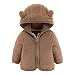 Gajaous Kleinkind Baby Jungen Mädchen Fleece Kapuzenjacke mit Ohren Warme Kinder Cartoon Bär Reißverschluss Outwear 0-24 Monate
