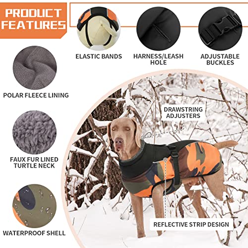 Wasserdichter Hundemantel Winter Warme Hundejacke, Hundebekleidung Outfit für kleine mittel große Hunde, Hundepullover mit Sicheren Reflexstreifen für Labrador Chihuahua Französische Bulldogge